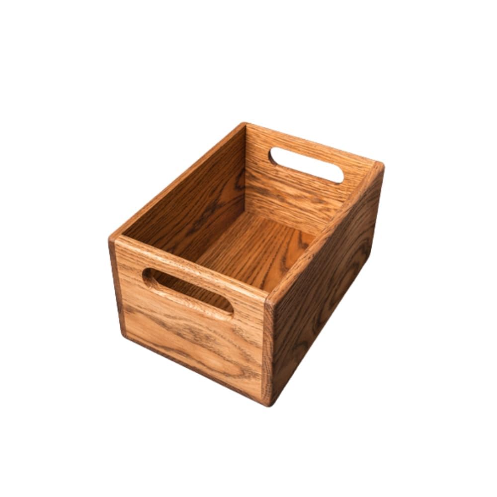 Relignto Wooden Kitchen Utensil Holder, 25x15x15 cm Countertop Organizer with Handle, Multipurpose Storage Caddy
