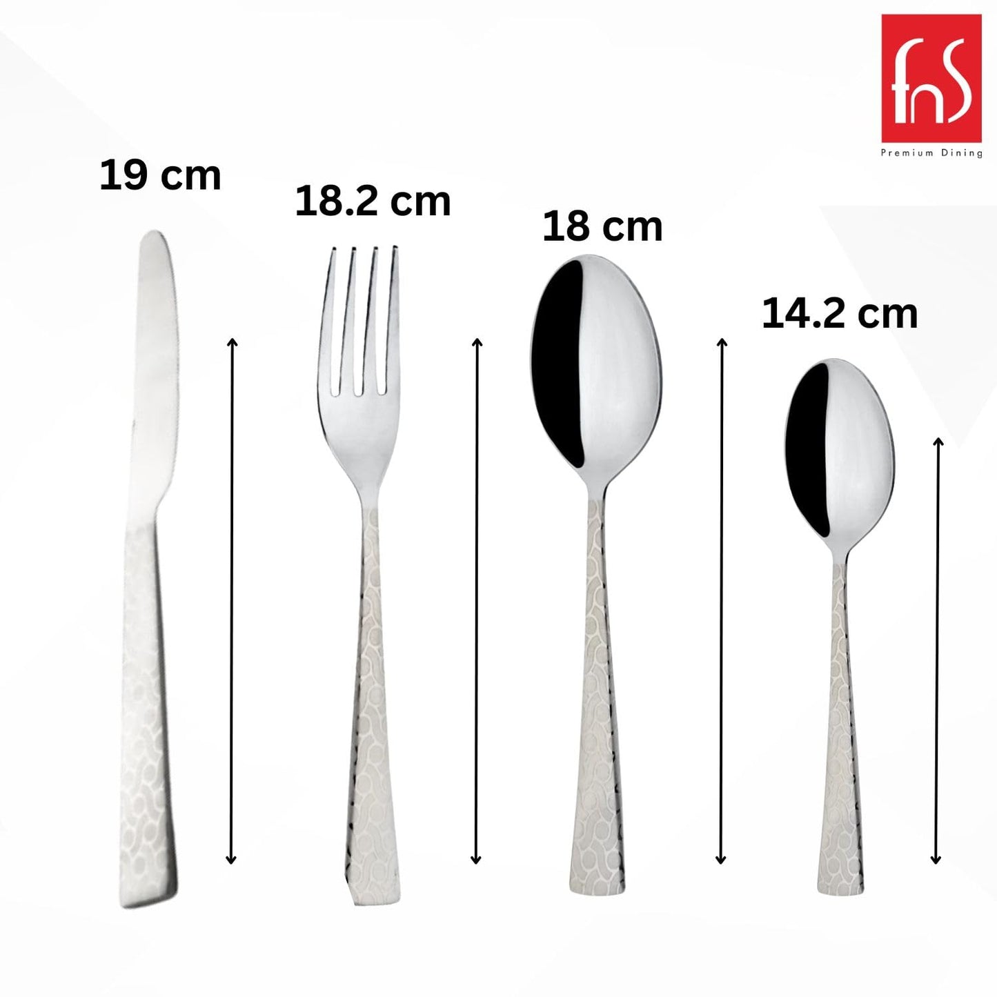 Mastree Pacific 24-Piece Stainless Steel Cutlery Set with Hanging Stand – Includes Spoons, Forks, Knives & Teaspoons