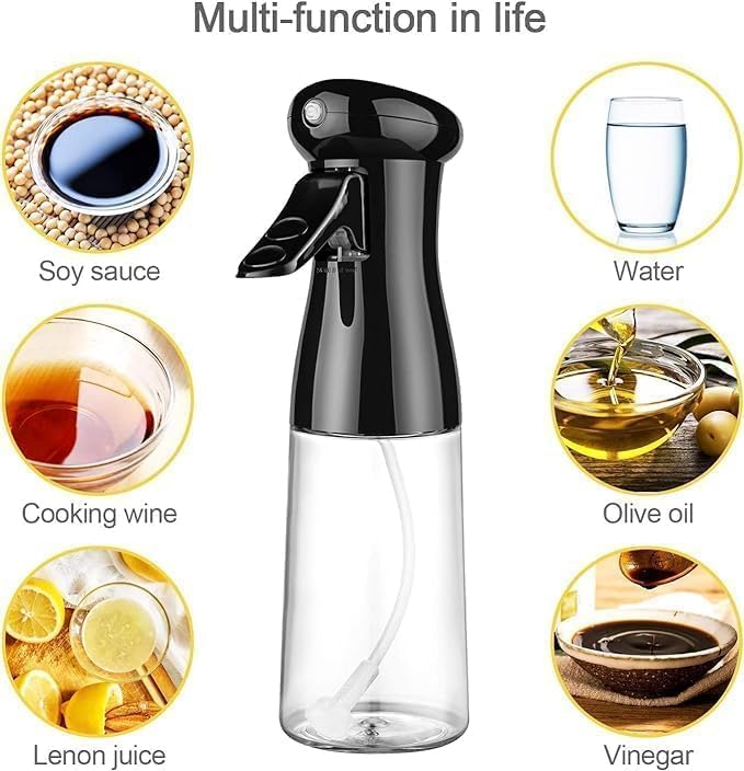 Vasunra 2-in-1 Olive Oil Sprayer & Dispenser Bottle for Kitchen – 500ml Glass Oil Container with Premium Nozzle for Healthy Cooking & Salads