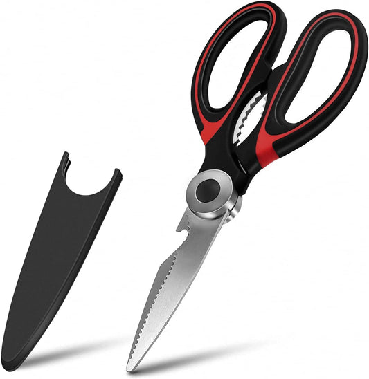Vessilo Heavy Duty Stainless Steel Kitchen Scissors for Meat, Food & General Use – Multi-Function Cooking Shears