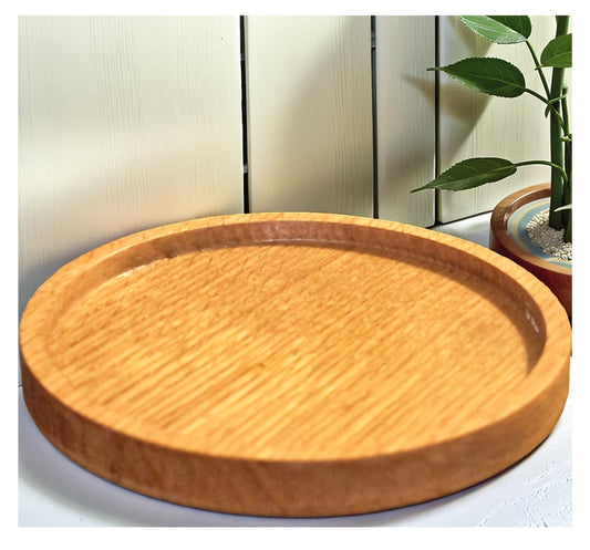Marvella Premium Round Serving Tray – 10-Inch Steam Beech Wood, Single Solid Piece, Japanese-Inspired Smooth Finish Design