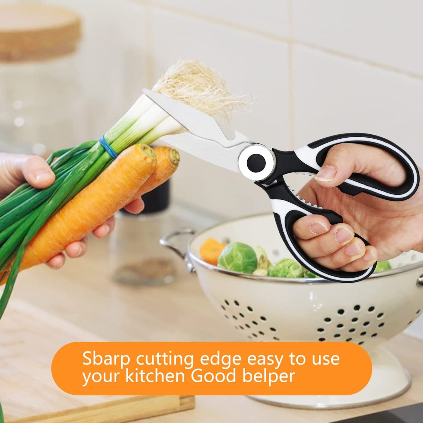 Vessilo Heavy Duty Stainless Steel Kitchen Scissors for Meat, Food & General Use – Multi-Function Cooking Shears