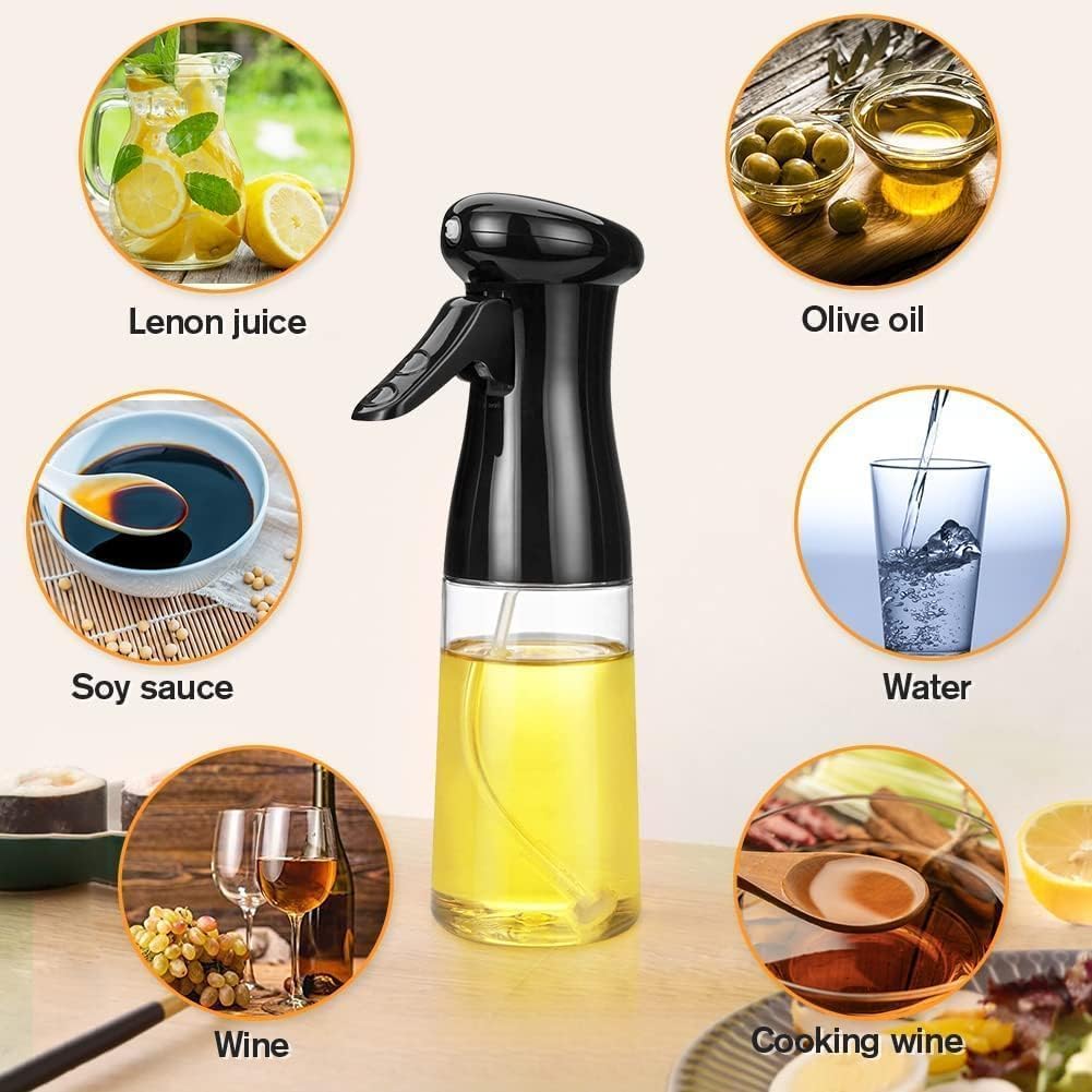 Vasunra 2-in-1 Olive Oil Sprayer & Dispenser Bottle for Kitchen – 500ml Glass Oil Container with Premium Nozzle for Healthy Cooking & Salads
